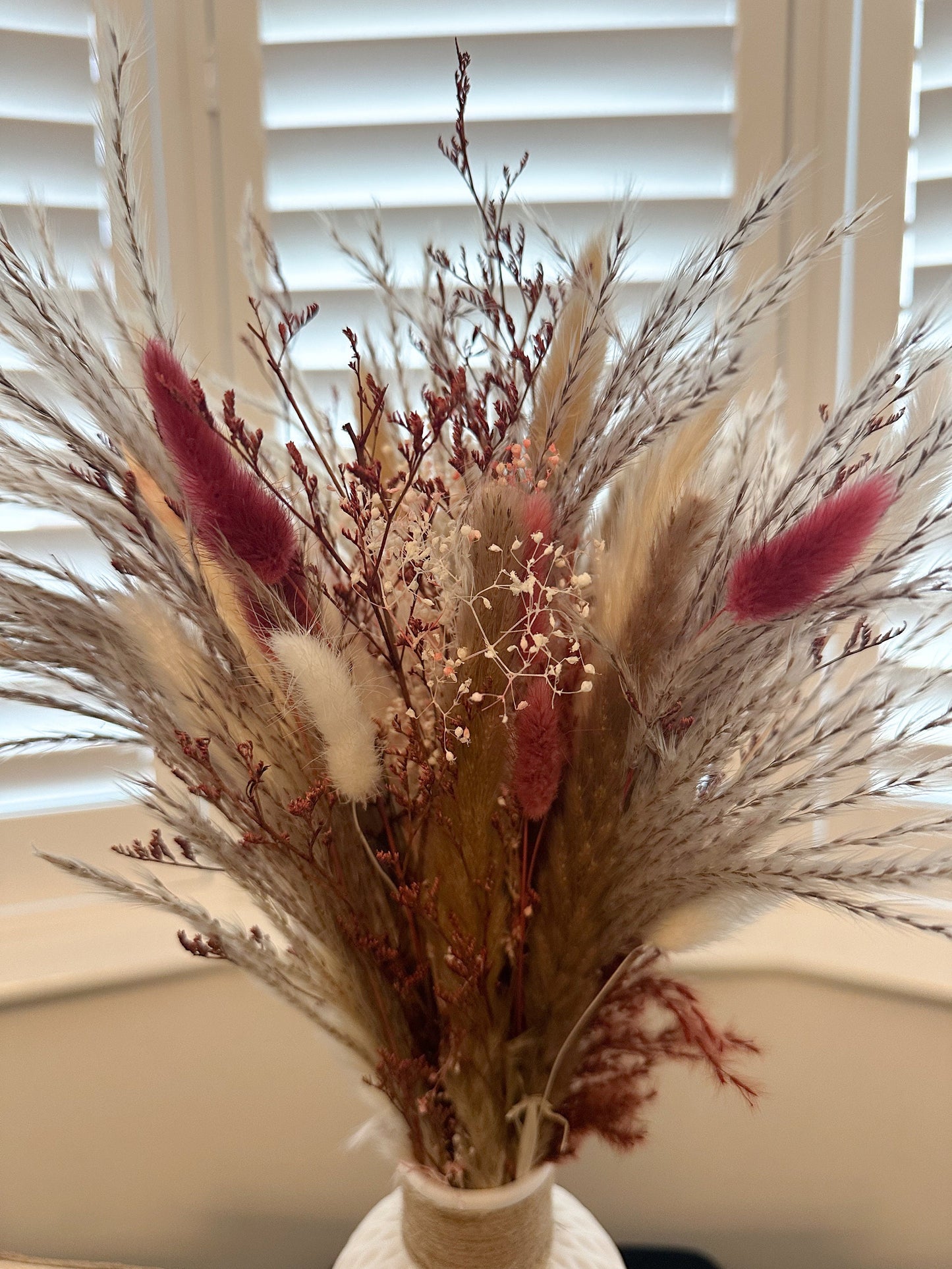 Pampas and dried floral arrangement with vase - pink