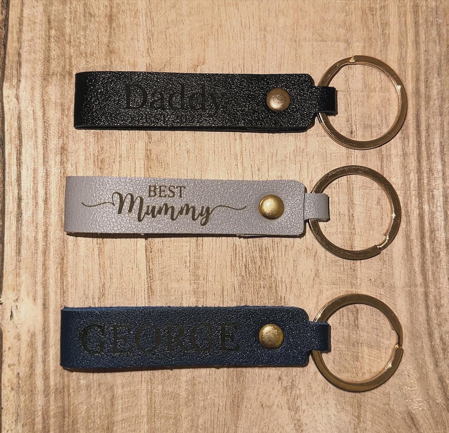 Personalised leather keyring