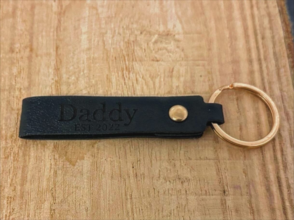 Personalised leather keyring