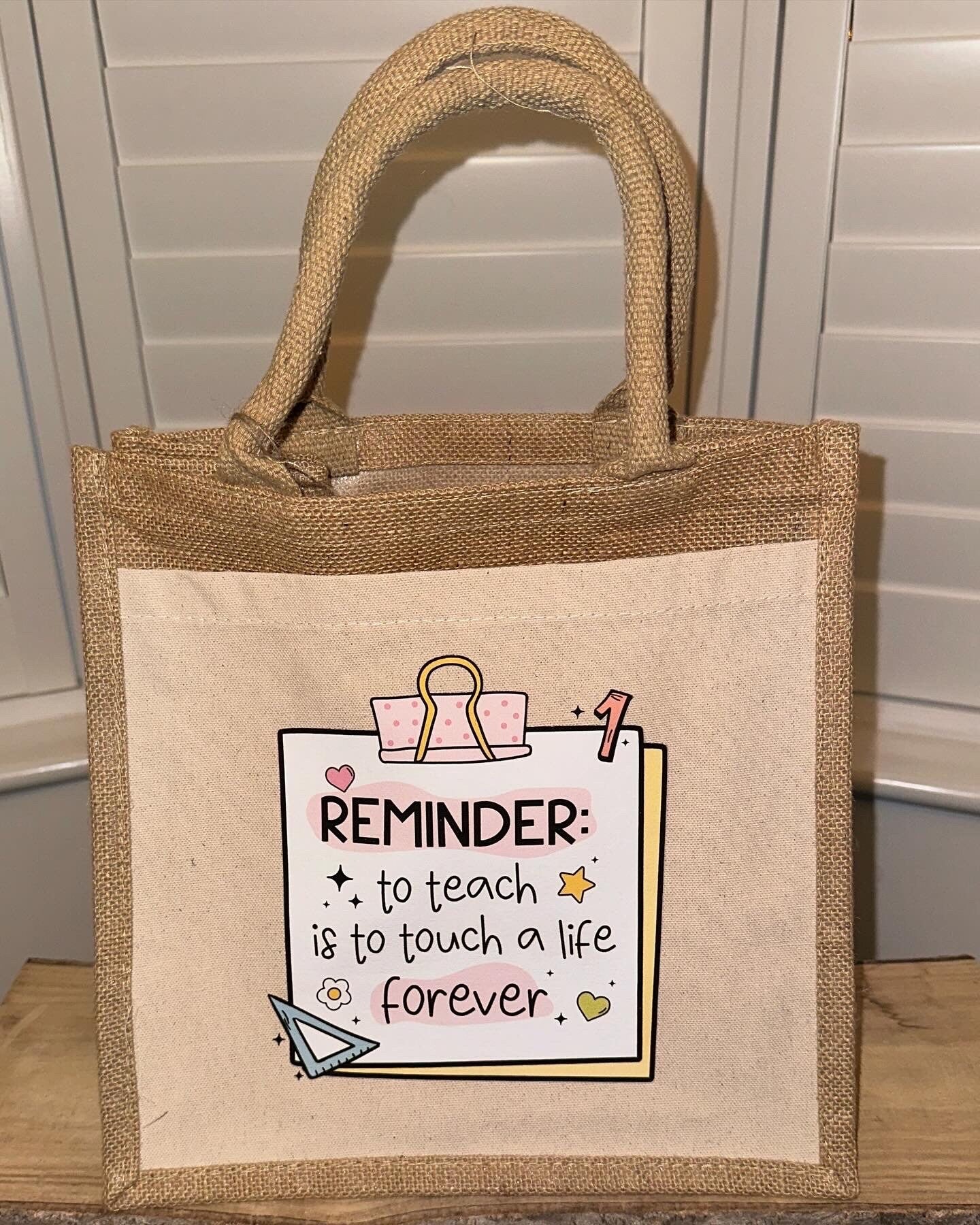 Teacher personalised jute bag - gift